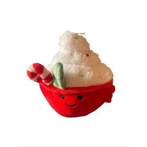 American Greetings White Red Christmas Ornament Hot Cocoa Plush Toy 8"